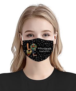 Thirdgrade Teacher Life Love Hippie Face Mask