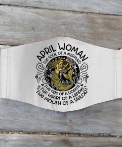 April Woman Soul Of A Mermaid The Fire Of A Lioness Face Mask April Woman Soul Of A Mermaid The Fire Of A Lioness Face Mask