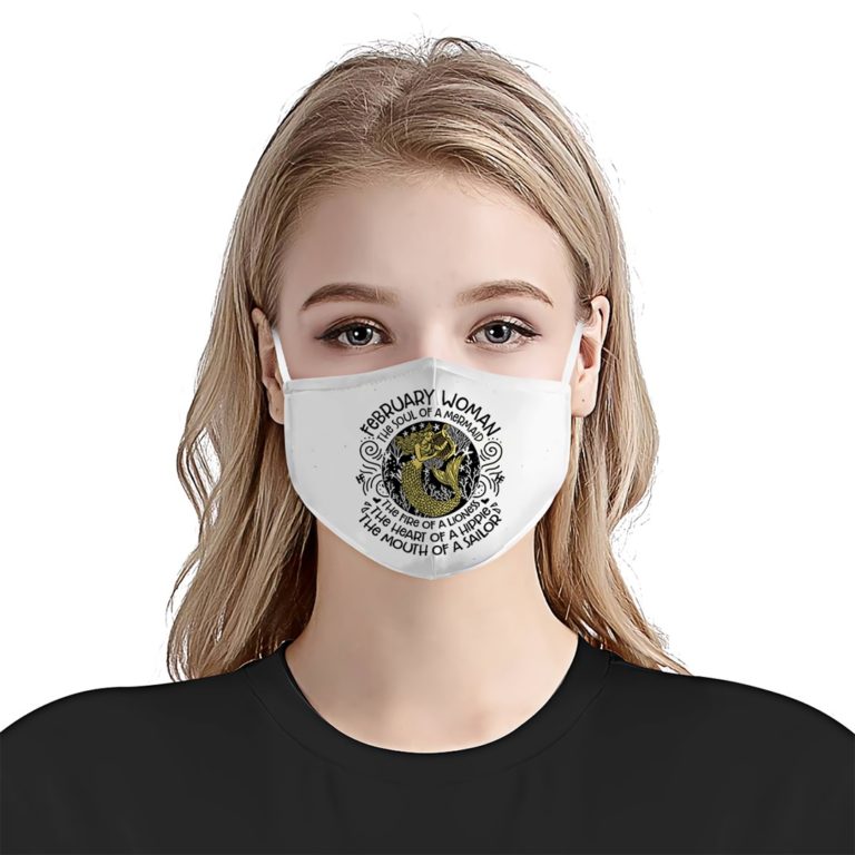 February Woman Soul Of A Mermaid The Fire Of A Lioness Face Mask