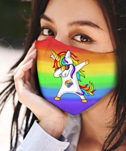 LGBT Unicorn Dabbing Love is Love Face Mask