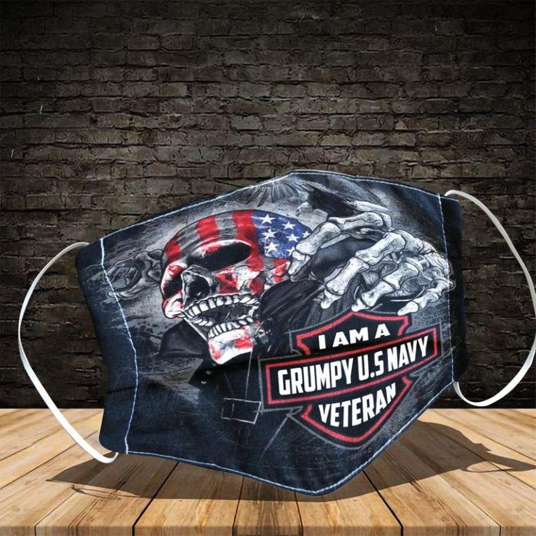 I am A Grumpy US Navy Veteran Face Mask