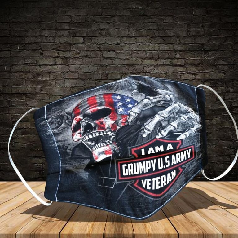 I am A Grumpy US Army Veteran Face Mask