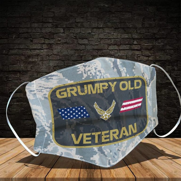 Grumpy Old Air Force Veteran Face Mask
