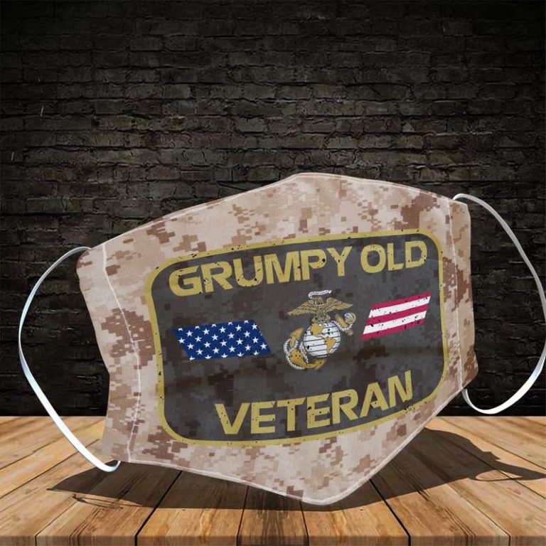 Grumpy Old Marine Corps Veteran Face Mask