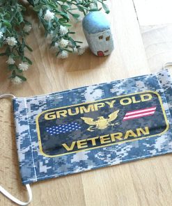Grumpy Old Navy Veteran Face Mask
