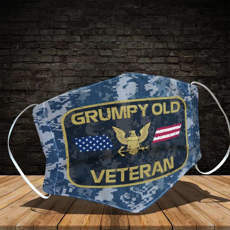 Grumpy Old Navy Veteran Face Mask