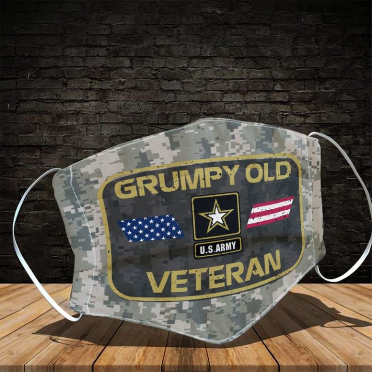 Grumpy Old Army Veteran Face Mask