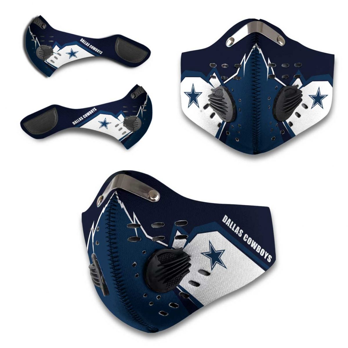 Dallas COWBOYS Face Mask with Adjustable Ear Loops