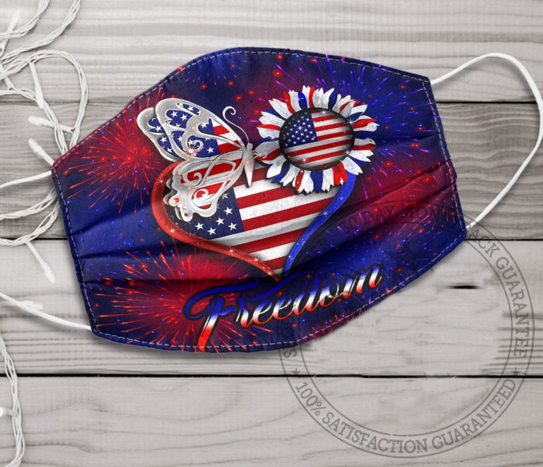 Butterfly Freedom 4th Of July Face Mask