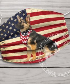 German Shepherd America Flag 4th of July Face Mask
