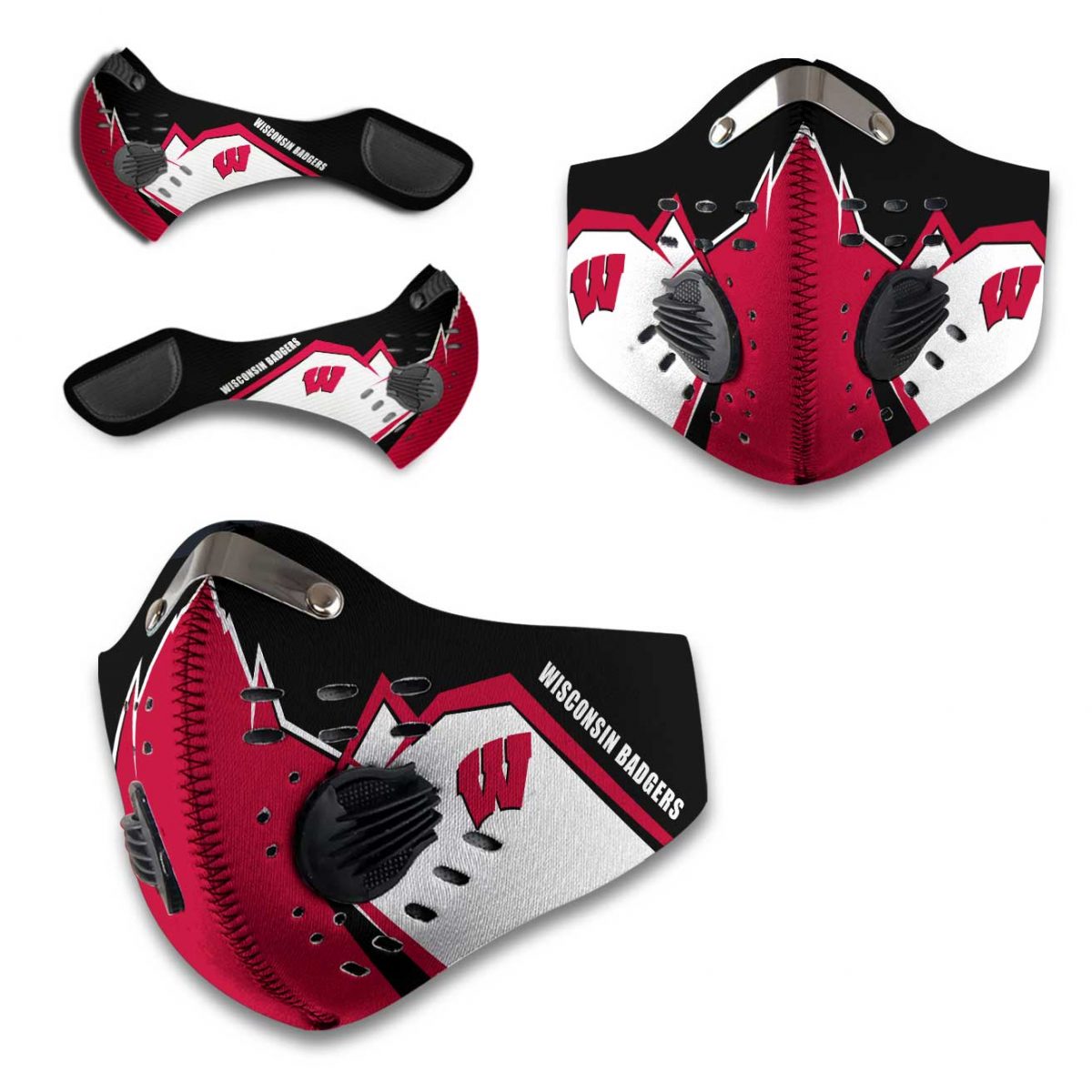 Wisconsin Badgers N95 Filter Face Mask - RobinPlaceFabrics