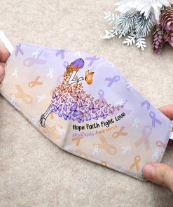 Psoriasis Awareness Hope Faith Fight Love Face Mask