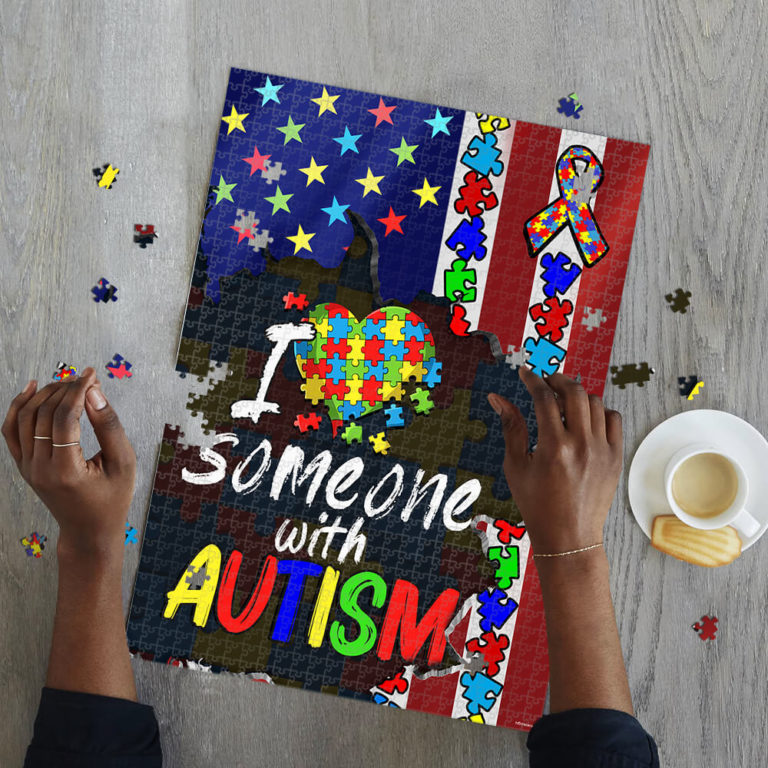I Love Someone With Autism Awareness Jigsaw Puzzle