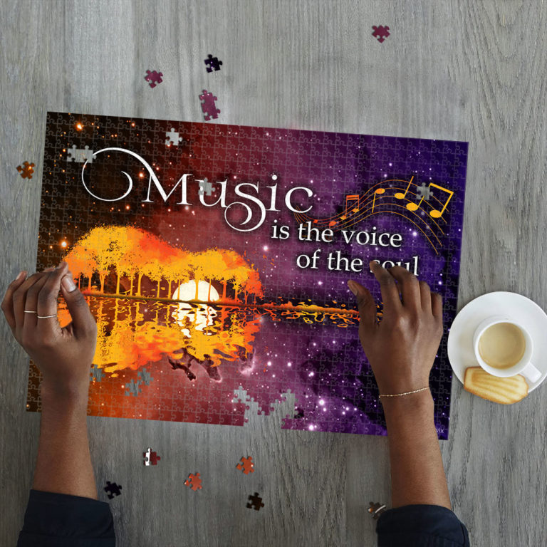 Music Is The Voice Of The Soul Guitar Jigsaw Puzzle