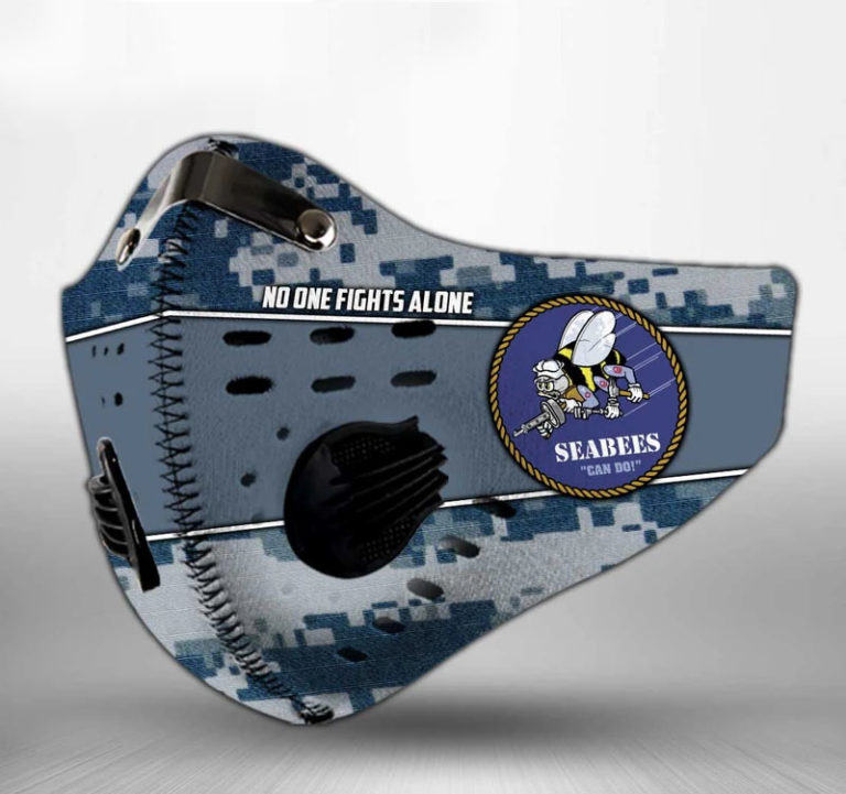 US Navy Seabees No One Fights Alone N95 Filter Face Mask