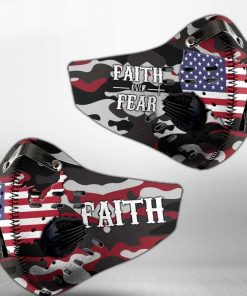 US Flag Faith Over Fear Camo N95 Filter Face Mask