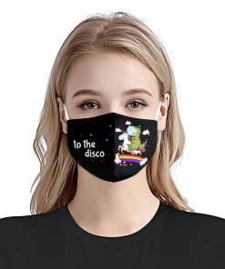 Unicorn Dinosaur To The Disco Face Mask