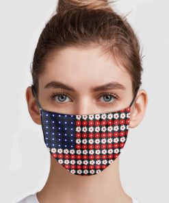 Daisy Flower America Flag Face Mask