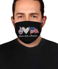 4th of July Peace Love America Face Mask 4th of July Peace Love America Face Mask