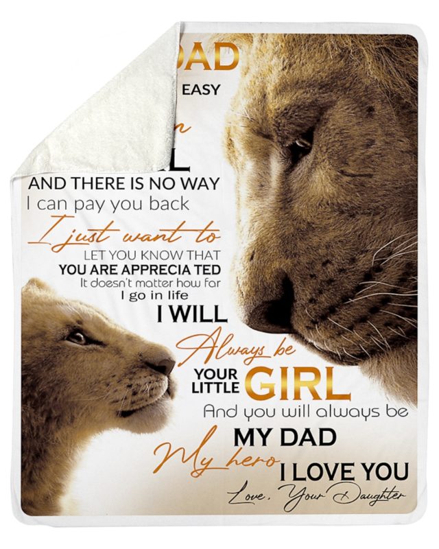 Lion – Daughter to Dad – I Love You – Your Little Girl Blanket