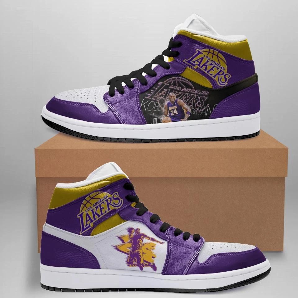 Los Angeles Lakers Kobe Bryant Air Jordan 1 High Sneaker ...