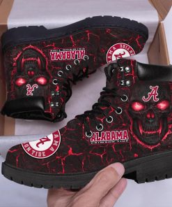Alabama Crimson Tide Football 3D Skull Timberland Boots