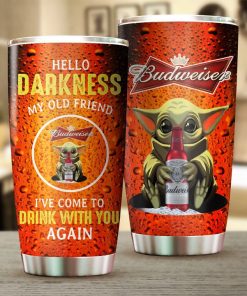 Budweiser Beer Hello Darkness My Old Friend Tumbler