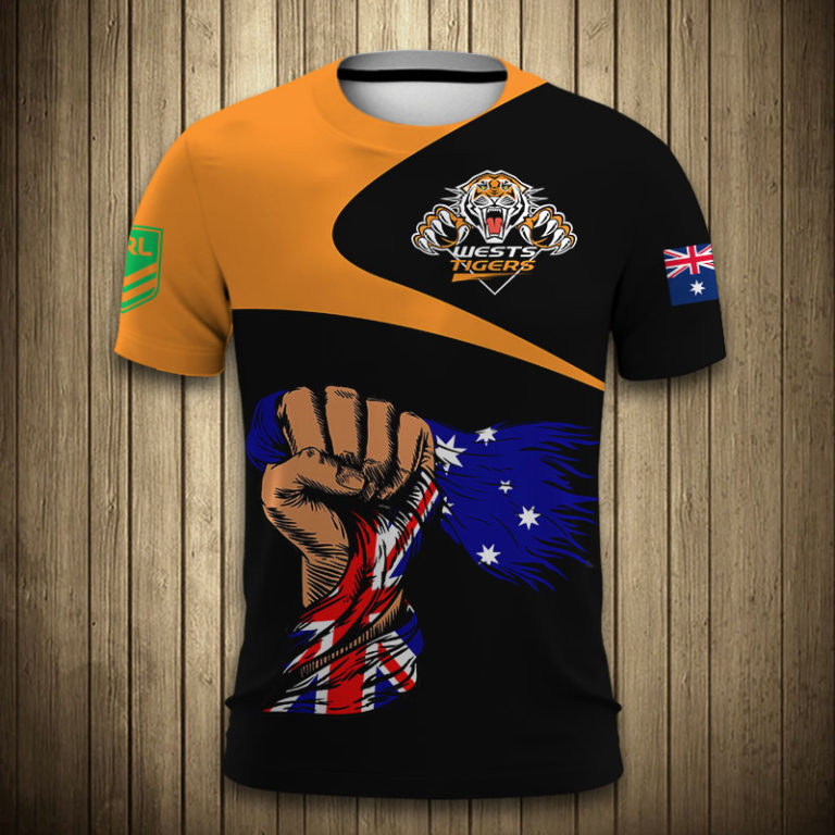 Wests Tigers All Over Print Hoodie, T Shirt