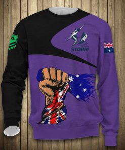 Melbourne Storm All Over Print Hoodie, T Shirt