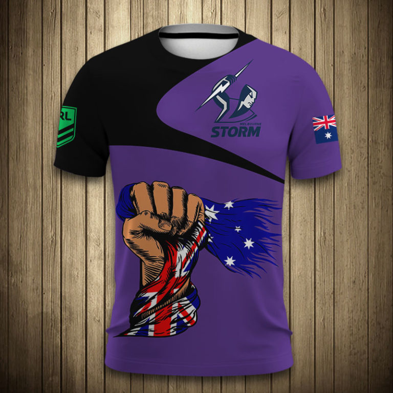 Melbourne Storm All Over Print Hoodie, T Shirt