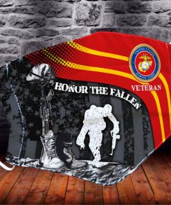 US Marine Corps Veteran Honor The Fallen Face Mask US Marine Corps Veteran Honor The Fallen Face Mask