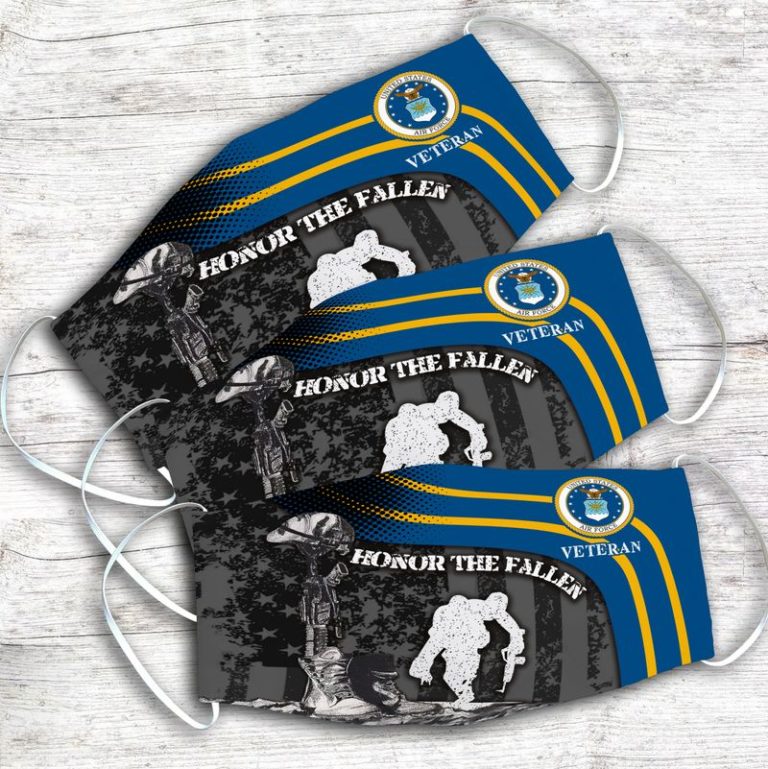 US Air Force Veteran Honor The Fallen Face Mask