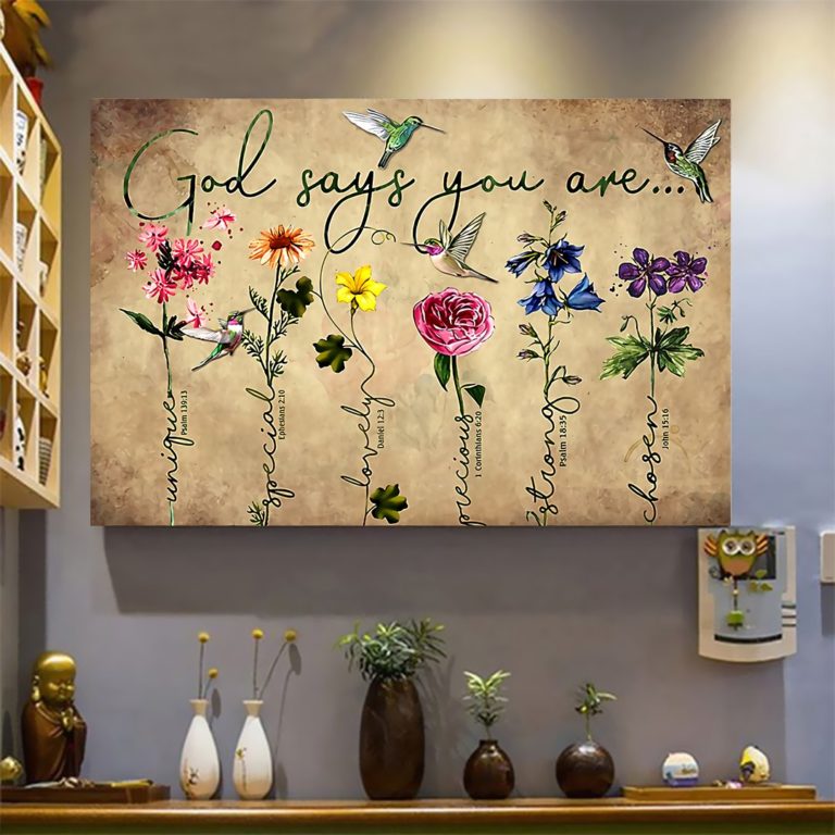God Says Your Are Unique Special Lovely Strong Poster & Canvas