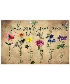 God Says Your Are Unique Special Lovely Strong Poster & Canvas