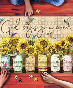 God Says You Are Unique Special Lovely Precious Strong Chosen Jigsaw Puzzle