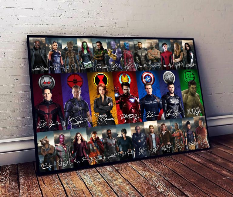 Mavel Heroes Signatures Poster & Canvas