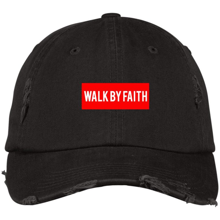 Walk By Faith Distressed Dad Cap