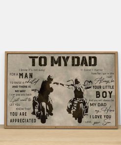 Son Motorbike Biker To My Dad I Love You Poster & Canvas Son Motorbike Biker To My Dad I Love You Poster & Canvas