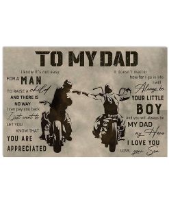 Son Motorbike Biker To My Dad I Love You Poster & Canvas
