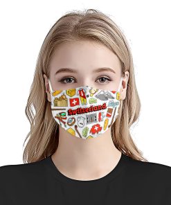I Love Switzerland Doodle Face Mask