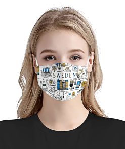 I Love Sweden Doodle Face Mask I Love Sweden Doodle Face Mask