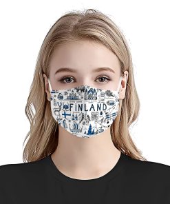 I Love Finland Doodle Face Mask I Love Finland Doodle Face Mask