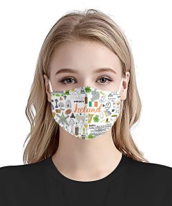 I Love Ireland Doodle Face Mask