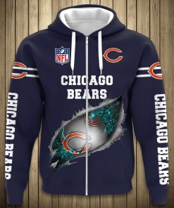 Chicago Bears Football All Over Print Zip Hoodie