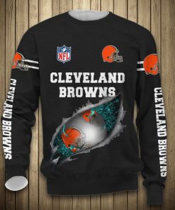 Cleveland Browns Football All Over Print Sweatshirt