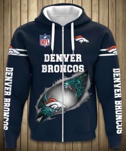 Denver Football All Over Print Zip Hoodie