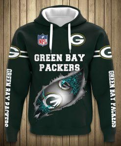 Green Bay Packers​​​​​​​ Football All Over Print Hoodie