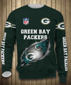 Green Bay Packers Football All Over Print Sweatshirt