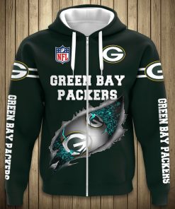Green Bay Packers Football All Over Print Hoodie