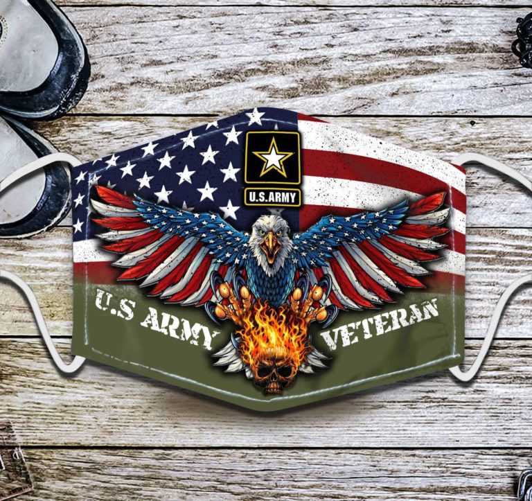 Bald Eagle US Army Veteran Face Mask